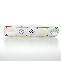 Pre Owned Louis Vuitton White Multicolore Monogram Pochette Handbag