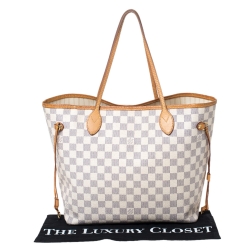 Pre Owned Louis Vuitton Damier Azur Canvas Neverfull MM Bag