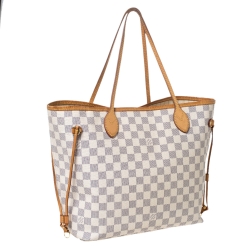 Pre Owned Louis Vuitton Damier Azur Canvas Neverfull MM Bag