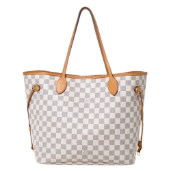 Pre Owned Louis Vuitton Damier Azur Canvas Neverfull MM Bag