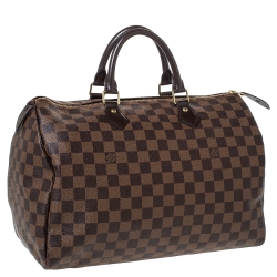 Pre Owned Louis Vuitton Damier Ebene Canvas Speedy 35 Bag