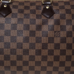 Pre Owned Louis Vuitton Damier Ebene Canvas Speedy 35 Bag