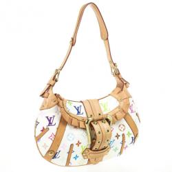 Pre Owned Louis Vuitton Limited Edition White Monogram Multicolore Leonor Bag