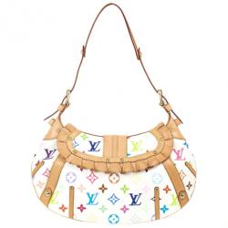 Pre Owned Louis Vuitton Limited Edition White Monogram Multicolore Leonor Bag