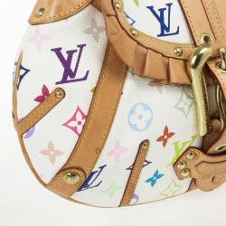 Pre Owned Louis Vuitton Limited Edition White Monogram Multicolore Leonor Bag