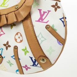 Pre Owned Louis Vuitton Limited Edition White Monogram Multicolore Leonor Bag