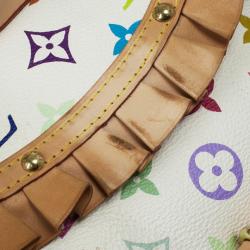Pre Owned Louis Vuitton Limited Edition White Monogram Multicolore Leonor Bag