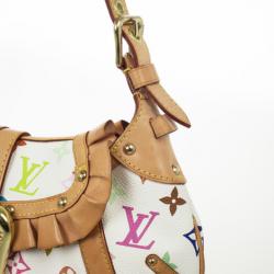 Pre Owned Louis Vuitton Limited Edition White Monogram Multicolore Leonor Bag