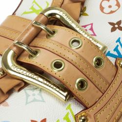 Pre Owned Louis Vuitton Limited Edition White Monogram Multicolore Leonor Bag