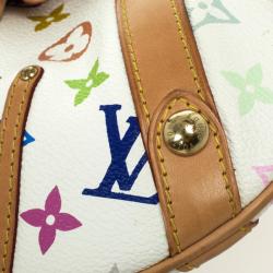Pre Owned Louis Vuitton Limited Edition White Monogram Multicolore Leonor Bag
