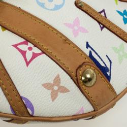 Pre Owned Louis Vuitton Limited Edition White Monogram Multicolore Leonor Bag