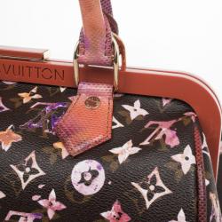 Pre Owned Louis Vuitton Limited Edition Richard Prince Monogram Watercolor Aquarelle Papillon Frame Bag