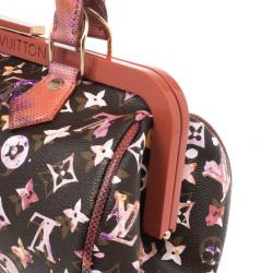 Pre Owned Louis Vuitton Limited Edition Richard Prince Monogram Watercolor Aquarelle Papillon Frame Bag