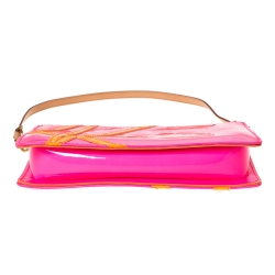 Pre Owned Louis Vuitton Fluo Rose Monogram Vernis Robert Wilson Lexington Pochette Bag