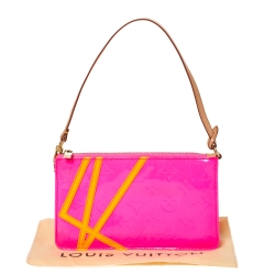 Pre Owned Louis Vuitton Fluo Rose Monogram Vernis Robert Wilson Lexington Pochette Bag
