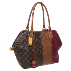 Pre Owned Louis Vuitton Bordeaux Monogram Canvas and Leather Limited Edition Blocks Zipped Bag