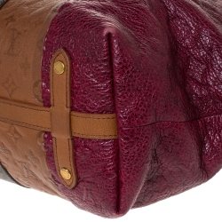 Pre Owned Louis Vuitton Bordeaux Monogram Canvas and Leather Limited Edition Blocks Zipped Bag
