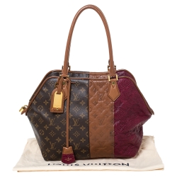 Pre Owned Louis Vuitton Bordeaux Monogram Canvas and Leather Limited Edition Blocks Zipped Bag