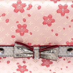 Pre Owned  Louis Vuitton Red Cherry Blossom Monogram Satin Limited Edition Takashi Murakami Bag