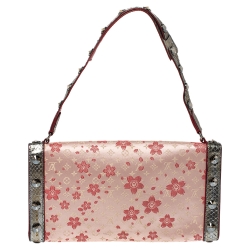 Pre Owned  Louis Vuitton Red Cherry Blossom Monogram Satin Limited Edition Takashi Murakami Bag
