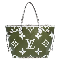 Louis Vuitton Khaki Giant Monogram Canvas Neverfull MM Bag