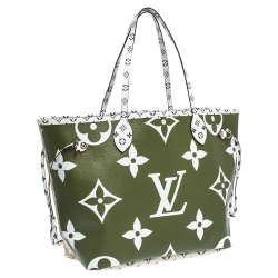 Louis Vuitton Khaki Giant Monogram Canvas Neverfull MM Bag