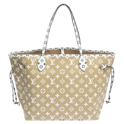 Louis Vuitton Khaki Giant Monogram Canvas Neverfull MM Bag