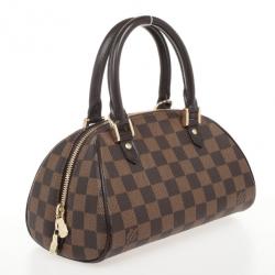 Pre Owned Louis Vuitton Damier Ebene Ribera PM Satchel Handbag