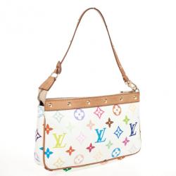 Pre Owned Louis Vuitton White Multicolore Pochette Accessoires