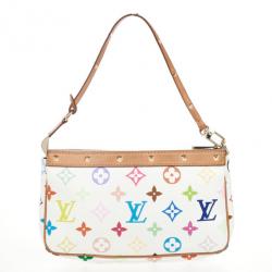 Pre Owned Louis Vuitton White Multicolore Pochette Accessoires