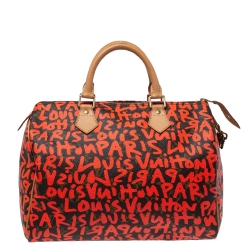 مملوكة مسبقًا Louis Vuitton Monogram Canvas Neon Orange Graffiti Stephen Sprouse Speedy 30 Bag