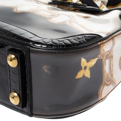 مملوكة مسبقًا Louis Vuitton Black Alligator and Monogram Charms Linda Scarf Bag