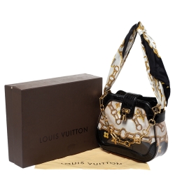 مملوكة مسبقًا Louis Vuitton Black Alligator and Monogram Charms Linda Scarf Bag