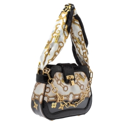 مملوكة مسبقًا Louis Vuitton Black Alligator and Monogram Charms Linda Scarf Bag