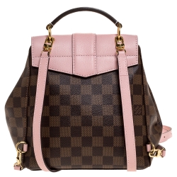 Pre Owned حقيبة ظهر لوي فيتون "كلابتون" كانفاس دامييه إيبني وردي فاتح