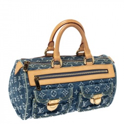 Pre Owned Louis Vuitton Blue Monogram Denim Neo Speedy Bag