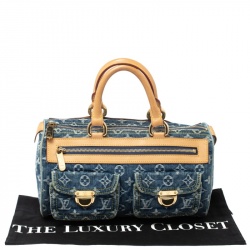 Pre Owned Louis Vuitton Blue Monogram Denim Neo Speedy Bag