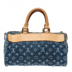 Pre Owned Louis Vuitton Blue Monogram Denim Neo Speedy Bag
