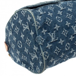 Pre Owned Louis Vuitton Blue Monogram Denim Neo Speedy Bag