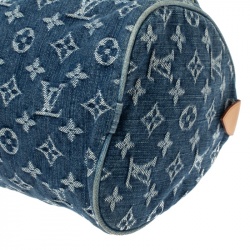 Pre Owned Louis Vuitton Blue Monogram Denim Neo Speedy Bag