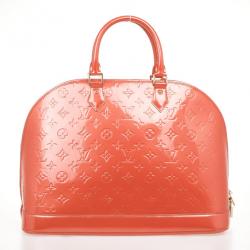 Pre Owned Louis Vuitton Orange Vernis Alma GM