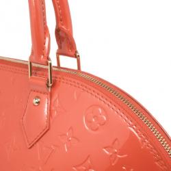 Pre Owned Louis Vuitton Orange Vernis Alma GM