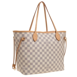 Pre Owned Louis Vuitton Damier Azur Canvas Neverfull MM Bag