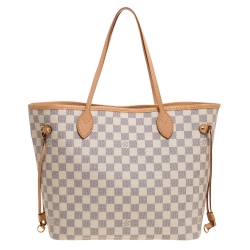 Pre Owned Louis Vuitton Damier Azur Canvas Neverfull MM Bag
