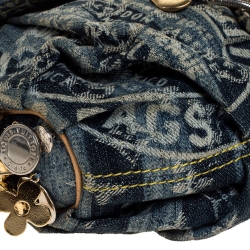 Pre Owned Louis Vuitton Blue Monogram Denim Limited Edition Mini Pleaty Raye Customise Bag
