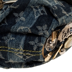 Pre Owned Louis Vuitton Blue Monogram Denim Limited Edition Mini Pleaty Raye Customise Bag