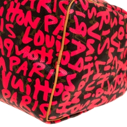 Pre Owned Louis Vuitton Pink Monogram Canvas Graffiti Stephen Sprouse Speedy 30 Bag