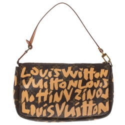 Pre Owned Louis Vuitton Monogram Canvas Limited Edition Stephen Sprouse Graffiti Pochette Accessoires