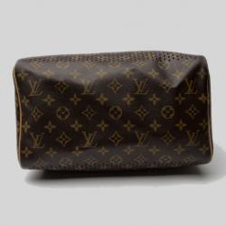 Pre Owned Louis Vuitton Fuchsia Perforated Speedy 30 Bag Limited Edition