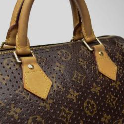 Pre Owned Louis Vuitton Fuchsia Perforated Speedy 30 Bag Limited Edition